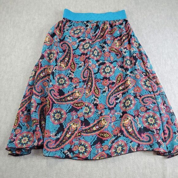 Lularoe Skirt Womens XS Multicolor Floral Flare Knee Length - Picture 1 of 7